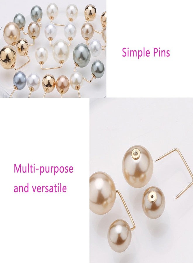 ArrErr 12 Pack Brooch Pins Artificial Pearl Safety Pins Anti-exposure Neckline Sweater Shawl Clips with Double End Decorative Pearls Cardigan Collar Holder for Women Wedding Dress Blouse V-line Tops - Image 5